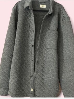 Marine Layer Quilted Shirt Jacket - Charcoal Gray